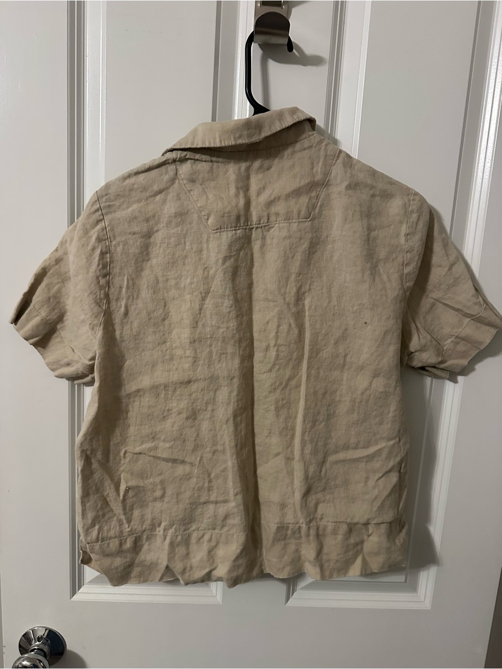 Quince 100% European Linen Short Sleeve Shirt in Driftwood - Picture 9 of 10